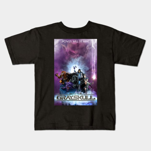 Battle For Grayskull - Dark Kids T-Shirt by CrazyPencilComics